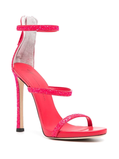 Shop Giuseppe Zanotti Harmony Glitter-detail Heeled Sandals In Pink