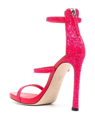 Shop Giuseppe Zanotti Harmony Glitter-detail Heeled Sandals In Pink