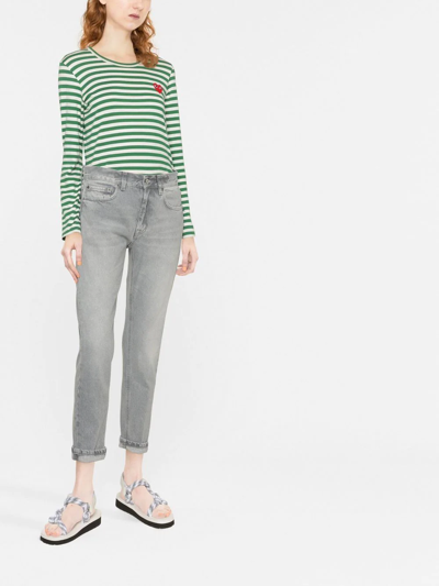 Shop Dondup Cropped Slim-cut Jeans In Grey