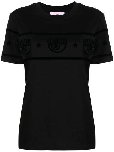 Shop Chiara Ferragni Logo-print Crew Neck T-shirt In Black