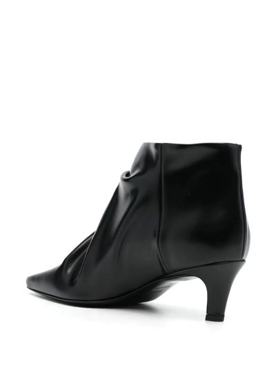 Shop Totême 60mm Leather Ankle Boots In Black
