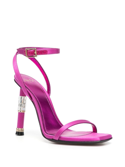 Shop Alevì Letizia Crystal-embellished Sandals In Pink