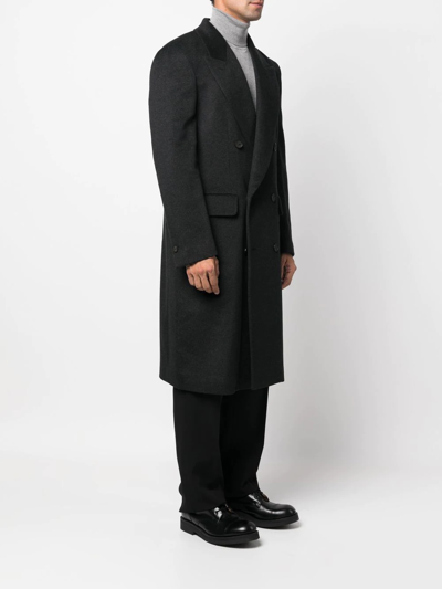 Shop Hevo Mid-length Double-breasted Coat In Grey