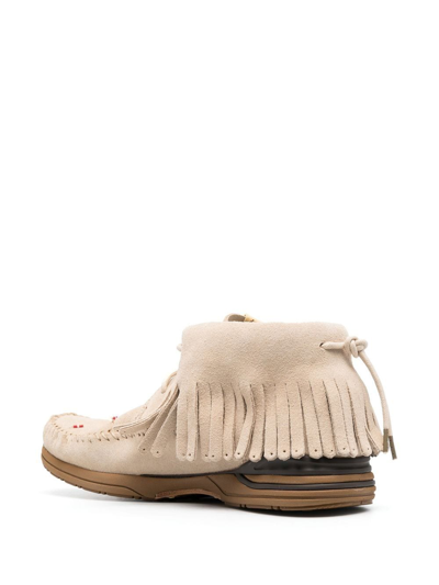 Shop Visvim Fbt Shaman Folk Boots In Neutrals