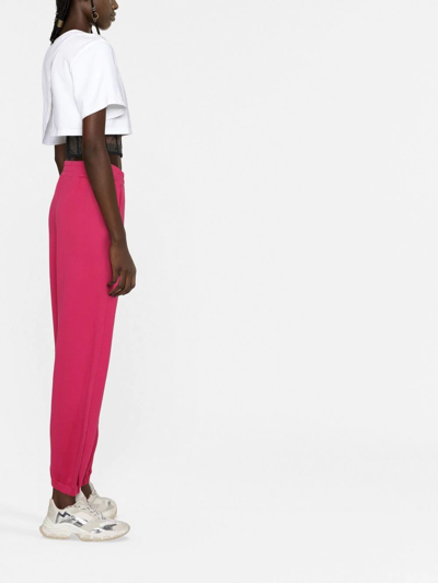 Versace Jeans Couture Logo-print Cotton Track Pants In Pink