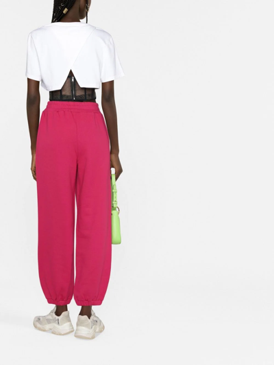 Versace Jeans Couture Logo-print Cotton Track Pants In Pink