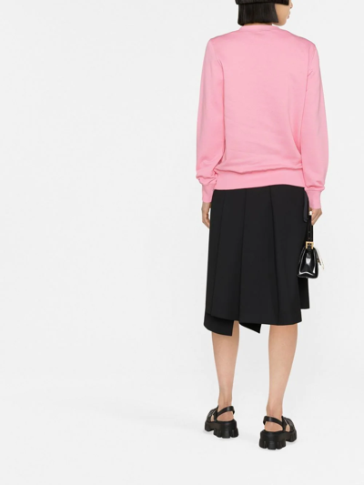 Shop Versace Jeans Couture Logo-print Sweatshirt In Pink