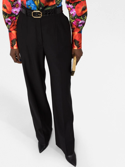 Shop Dolce & Gabbana High-rise Wide-leg Trousers In Black