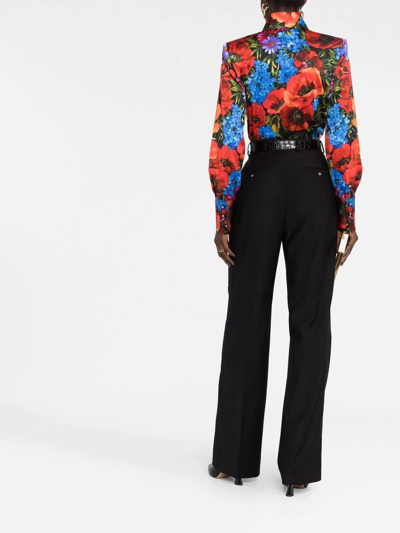 Dolce & Gabbana High-rise Cady Wide-leg Trousers In Black