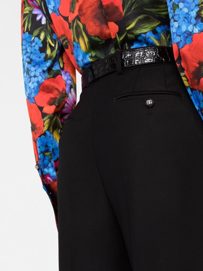 Dolce & Gabbana High-rise Cady Wide-leg Trousers In Black
