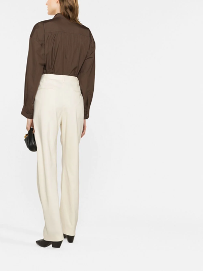 Lemaire Straight-leg Cotton-blend Trousers In White