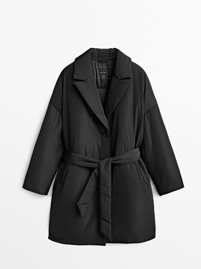 Shop Massimo Dutti Long Lightweight Blazer Jacket In Black