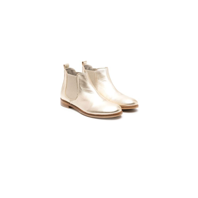 Shop Bonpoint Gold Patty Metallic Leather Chelsea Boots