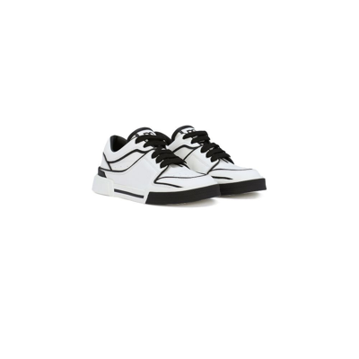 Shop Dolce & Gabbana White Portofino New Roma Leather Sneakers