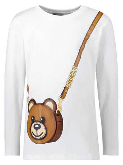 Shop Moschino Kids White Long-sleeve For Girls