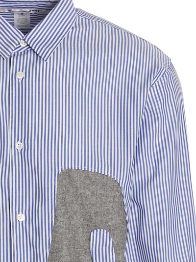 Shop Comme Des Garçons Shirt Lettering Detail Striped Shirt In Multicolor