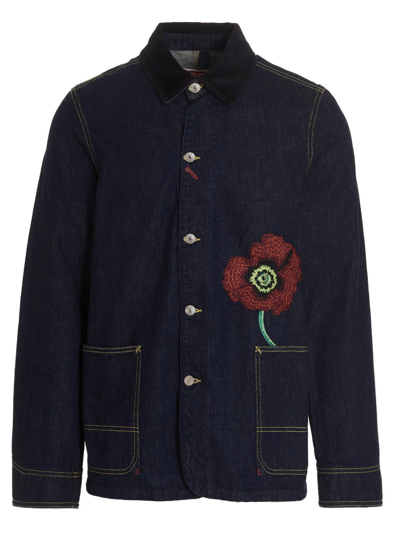 Shop Kenzo Poppy Flower Jacket In Blue