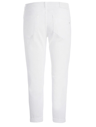 Shop Dondup White Cotton Trousers In Bianco