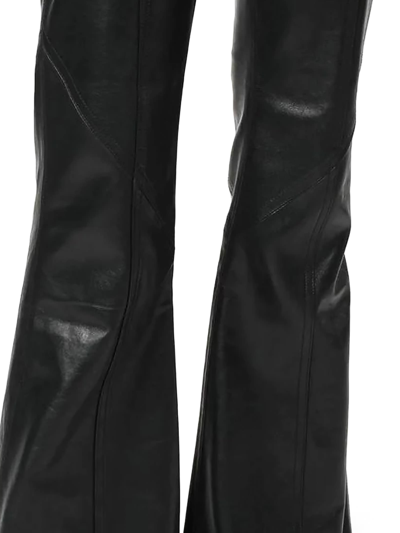 Alberta Ferretti Flared-leg Leather Trousers In Nero