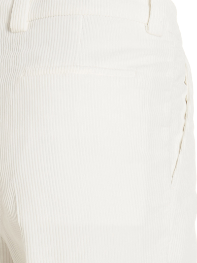 Shop Brunello Cucinelli Corduroy Trousers In White