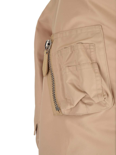 Shop Burberry Zip-up Bomber Jacket In Soft Fawn