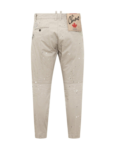 Shop Dsquared2 Logo-printed Distressed Cargo Trousers In Stone