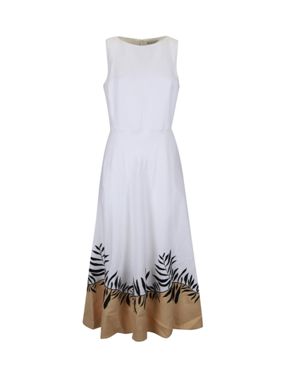 Shop Loro Piana Nancy Linen Dress In White, Brown, Black