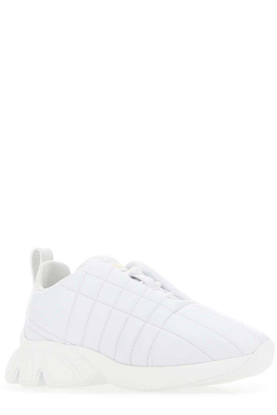 Shop Burberry Quilted Slip-on Sneakers In Optic White