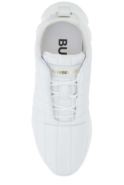 Shop Burberry Quilted Slip-on Sneakers In Optic White
