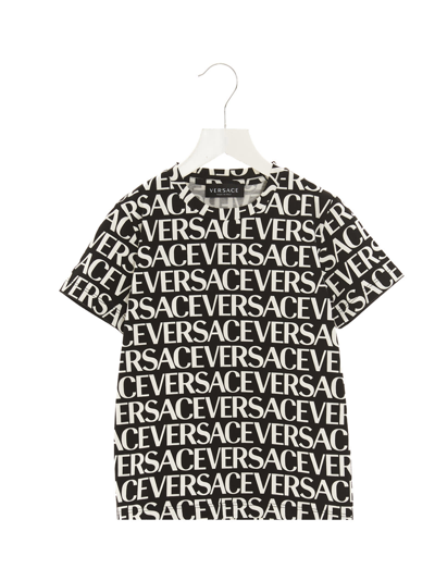 Shop Versace Monogram T-shirt In White/black