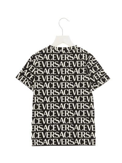 Shop Versace Monogram T-shirt In White/black