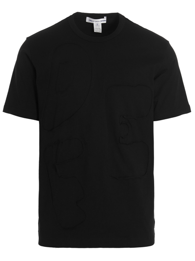 Shop Comme Des Garçons Shirt Lettering Patch T-shirt In Black