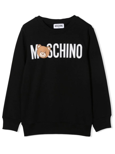 Shop Moschino Black Cotton Sweatshirt In Nero