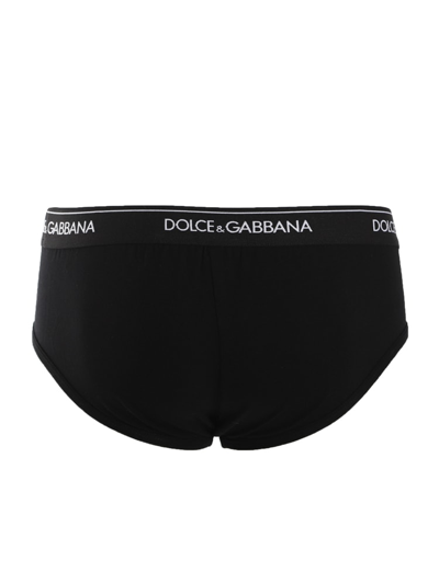 Shop Dolce & Gabbana Cotton Strech Slip In Black