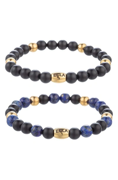 Shop Eye Candy Los Angeles Mark 2-piece Bracelet Set In Blue And Black