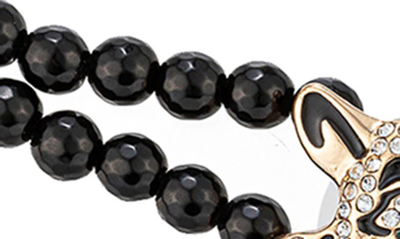 Eye Candy Los Angeles Tiger's Head Statement Necklace In Black
