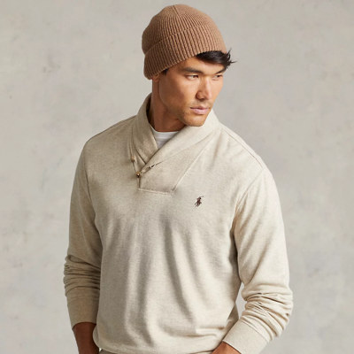Polo Ralph Lauren Luxury Jersey Shawl-collar Pullover In Expedition Dune Heather
