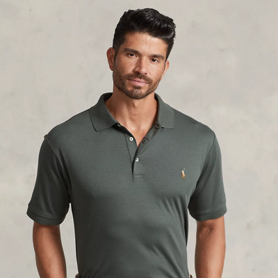Shop Polo Ralph Lauren Soft Cotton Polo Shirt In Angler Green