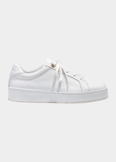 Shop Loro Piana Nuages Calfskin Low-top Sneakers In White