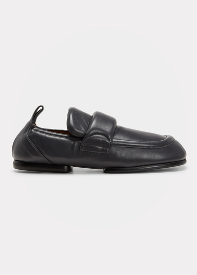 Shop Dries Van Noten Men's Stretch Leather Loafers In Black
