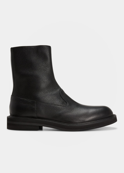 Shop Dries Van Noten Men's Lug Sole Leather Derby Shoes In Black