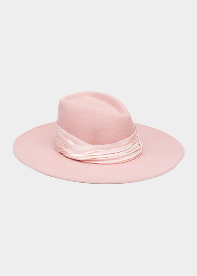 Shop Eugenia Kim Harlowe Wide-brim Felt Fedora Hat In Rose