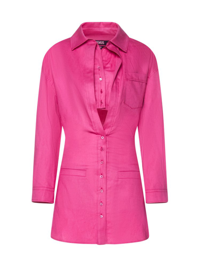 Shop Jacquemus Baunhilha Buttoned Long In Pink