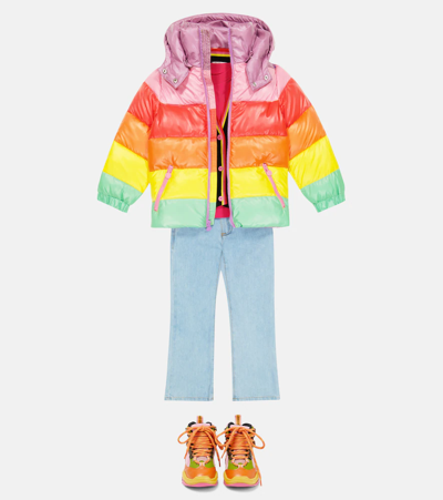 Shop Stella Mccartney Striped Puffer Jacket In Multicolor