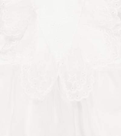 Shop Stella Mccartney Baby Embroidered Silk Dress In White
