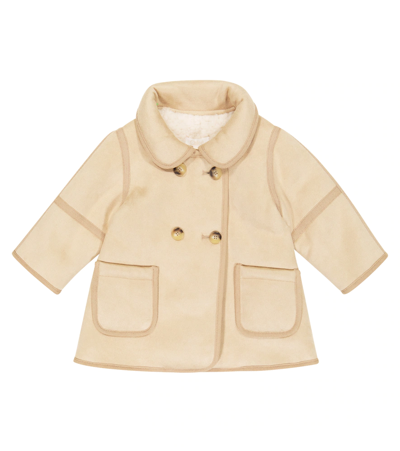 Shop Chloé Baby Down Coat In Stone