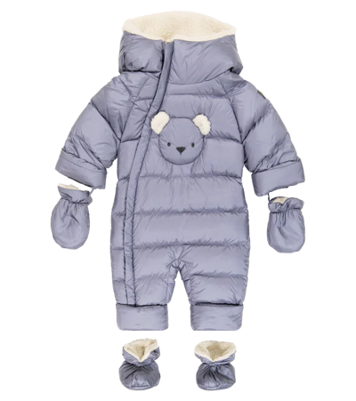 Shop Il Gufo Baby Down Snowsuit In Night Sky/naturale