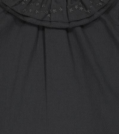 Bonpoint Jaya Cotton Blouse In Gris Ardoise
