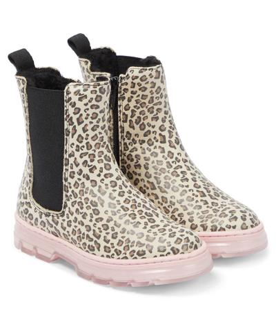 Shop Marc Jacobs Leopard-print Leather Boots In Stone Chocolate Vbrown
