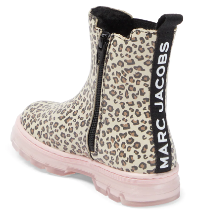 Shop Marc Jacobs Leopard-print Leather Boots In Stone Chocolate Vbrown